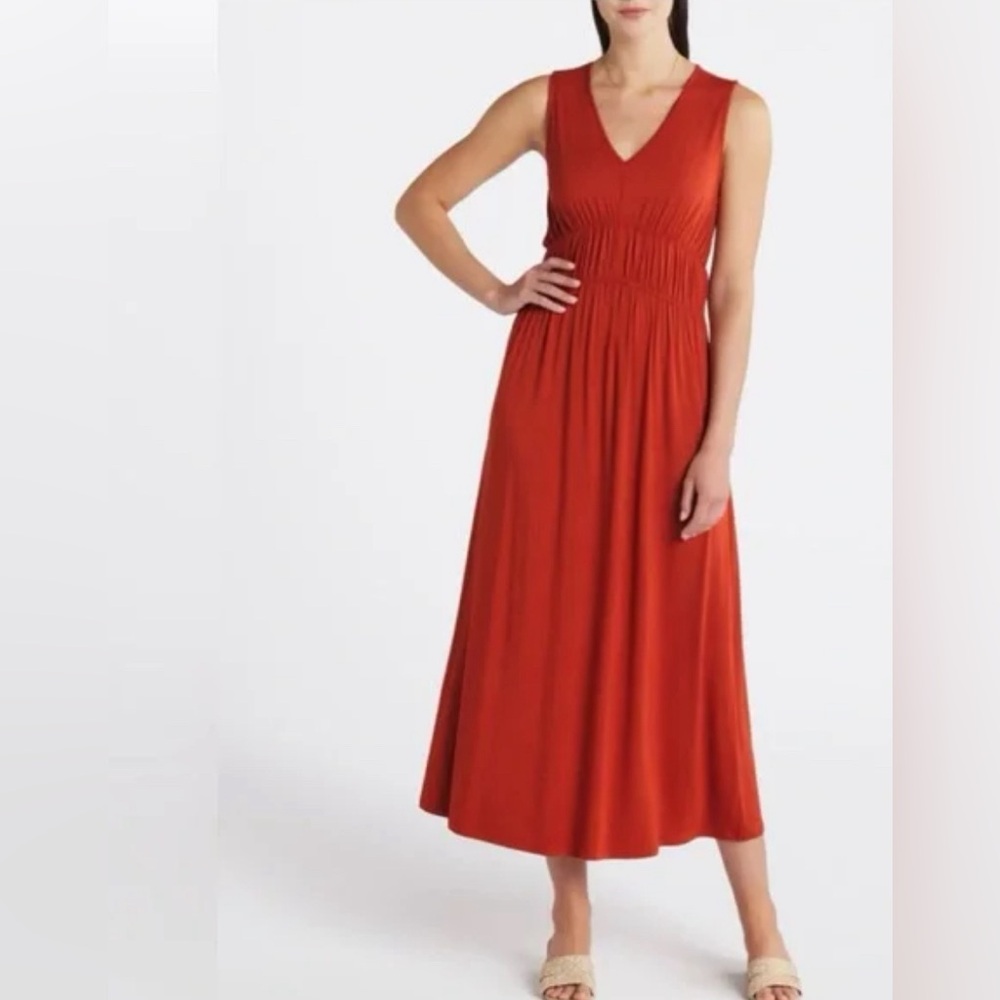 NWT 41 HAWTHORNE Cinched Waist MIDI/MAXI DRESS